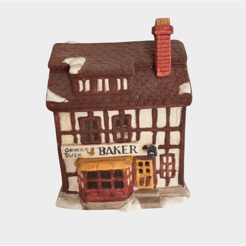 Dept 56 Dickens Village 1984 GOLDEN SWAN BAKER #65153 One Of Original 7 Retired